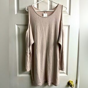 Angela Mara light weight open shoulder ballet core sweater dress size M BNWT